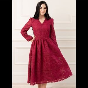 Maroon dress long sleeve